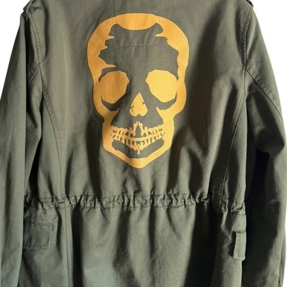 Zadig & Voltaire Kayak Mili Gold Skull Military Jacket L - Picture 5 of 10